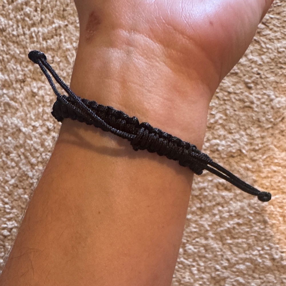Black Braided Bracelet with Albanian Eagle Charm - Picture 2 of 5